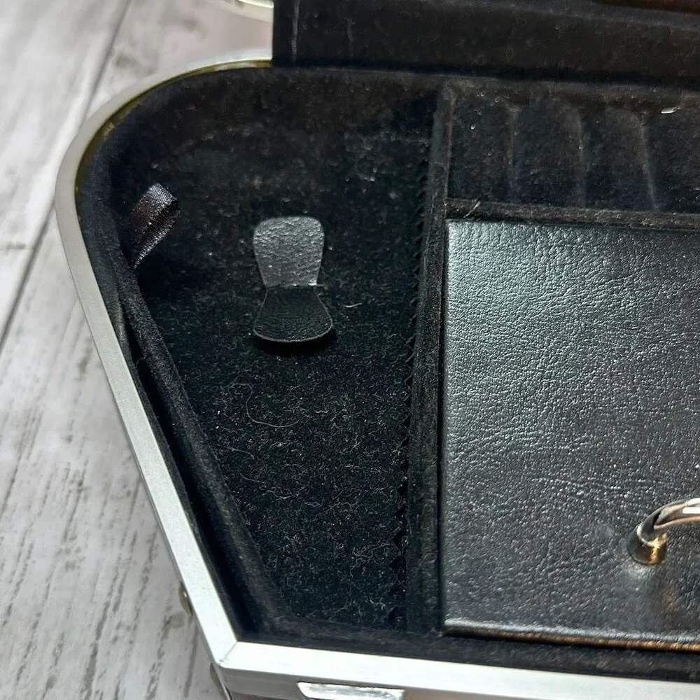 Vintage Hard Shell BERLIN LONDON PARIS Handbag Jewelry‎ Case Organizer Footed